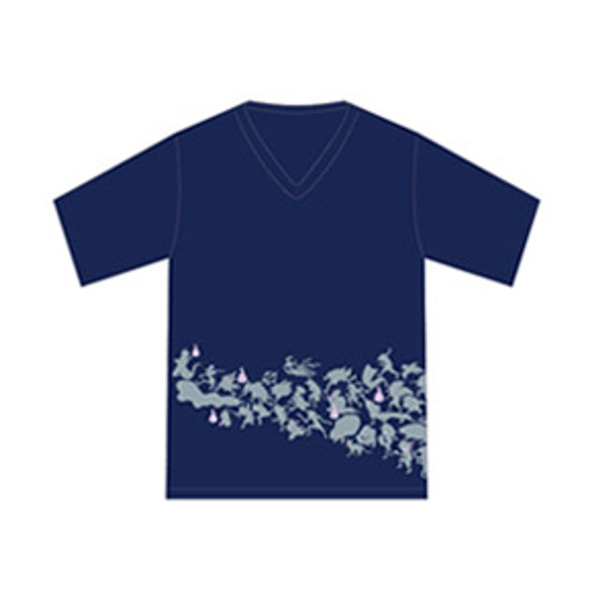 V-neck "Hundred Demon Division" Navy